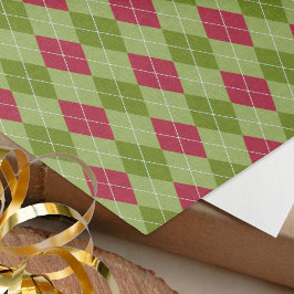 Raute 'Weihnachtself' Urlaub Green & Red Diamond Seidenpapier