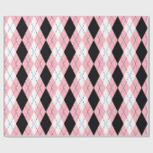 Raute XL Pink Navy Blue Whit Geschenkpapier (Flach)