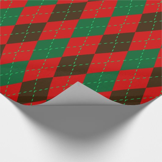 Raute XL Roter Wald Smarald Green Geschenkpapier (Ecke)