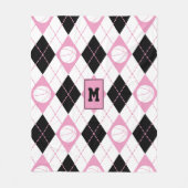 Raute zum Thema niedlich rosa Schwarz-weißer Baske Fleecedecke (Vorderseite)