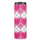 Raute zwischen rosa und weißem Herzen Thermosbecher (Rückseite)