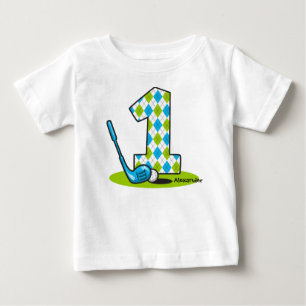 Rauten-Golf-1. Geburtstag personalisiert Baby T-shirt