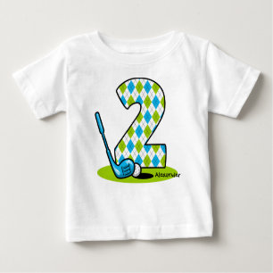 Rauten Golf 2. Geburtstag Personalisiert Baby T-shirt