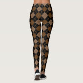 Rauten-Harlekin-Diamant Browns schwarzer Trendy Leggings (Rückseite)