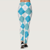Rauten-Harlekin-Trendy blauer weißer Diamant Leggings (Rückseite)