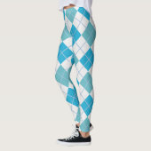 Rauten-Harlekin-Trendy blauer weißer Diamant Leggings (Links)