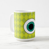 Rauten-Mike Wazowski Kaffeetasse (Vorderseite Links)