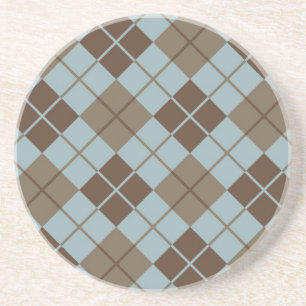 Rauten-Muster im Blau und im Taupe Getränkeuntersetzer