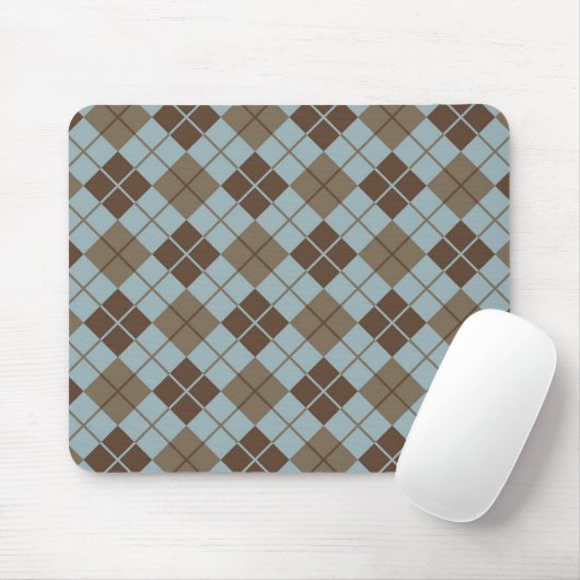 Rauten-Muster im Blau und im Taupe Mousepad (Mit Mouse)