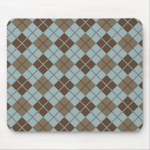 Rauten-Muster im Blau und im Taupe Mousepad