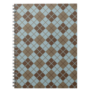 Rauten-Muster im Blau und im Taupe Notizblock