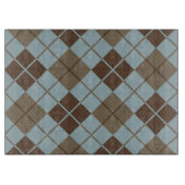 Rauten-Muster im Blau und im Taupe Schneidebrett (Vorderseite)