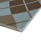 Rauten-Muster im Blau und im Taupe Schneidebrett (Ecke)