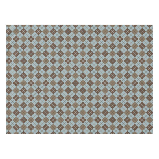 Rauten-Muster im Blau und im Taupe Tischdecke (Vorderseite (Horizontal))