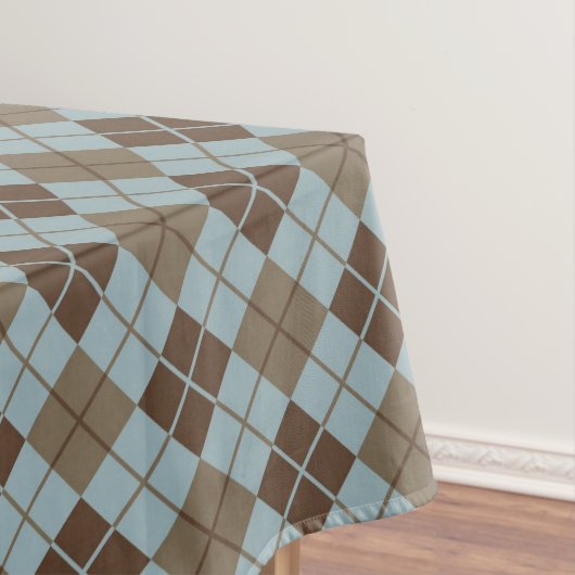 Rauten-Muster im Blau und im Taupe Tischdecke (Beispiel)