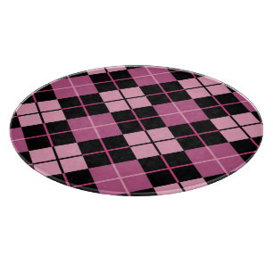 Rauten-Muster im Schwarzen und im Rosa Schneidebrett