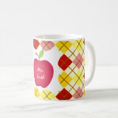 Rauten-roten Apple-Lehrers Kaffeetasse (VorderseiteRechts)