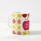 Rauten-roten Apple-Lehrers Kaffeetasse (Vorderseite Links)