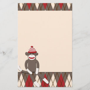 Rauten-Socken-Affe-Briefpapier Briefpapier