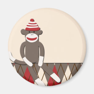 Rauten-Socken-Affe Magnet