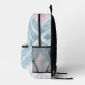 rautenförmiges blaues Muster Bedruckter Rucksack (Rechts)