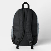 rautenförmiges blaues Muster Bedruckter Rucksack (Rückseite)
