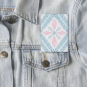 rautenförmiges blaues Muster Button (Insitu)