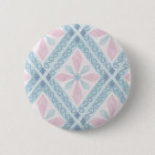 rautenförmiges blaues Muster Button (Vorderseite)