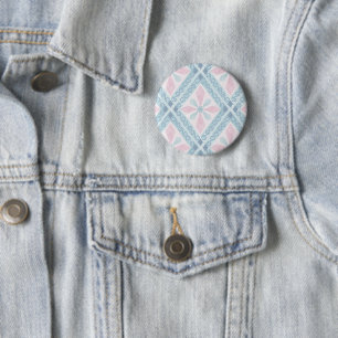rautenförmiges blaues Muster Button
