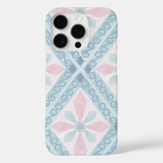 rautenförmiges blaues Muster Case-Mate iPhone Hülle (Rückseite)