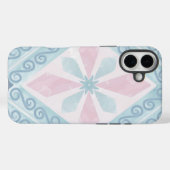 rautenförmiges blaues Muster Case-Mate iPhone Hülle (Rückseite (Horizontal))
