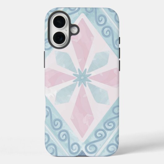 rautenförmiges blaues Muster Case-Mate iPhone Hülle (Rückseite)