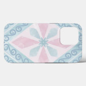 rautenförmiges blaues Muster Case-Mate iPhone Hülle (Rückseite (Horizontal))