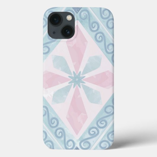 rautenförmiges blaues Muster Case-Mate iPhone Hülle (Rückseite)