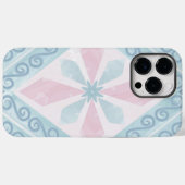 rautenförmiges blaues Muster Case-Mate iPhone Hülle (Rückseite (Horizontal))