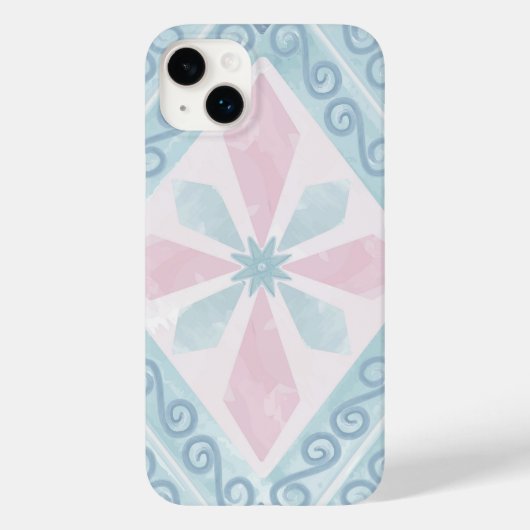rautenförmiges blaues Muster Case-Mate iPhone Hülle (Rückseite)