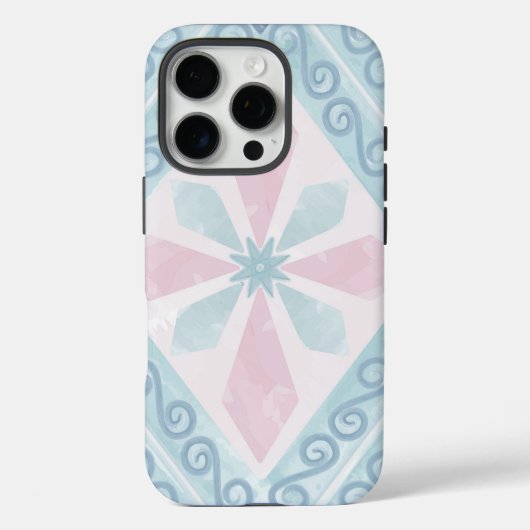 rautenförmiges blaues Muster Case-Mate iPhone Hülle (Rückseite)