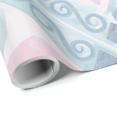 rautenförmiges blaues Muster Geschenkpapier (Rolleneckpunkt)