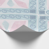 rautenförmiges blaues Muster Geschenkpapier (Ecke)