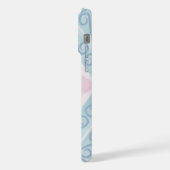 rautenförmiges blaues Muster iPhone Hülle (Linke Seite)