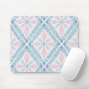 rautenförmiges blaues Muster Mousepad