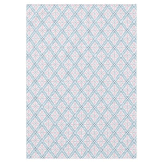 rautenförmiges blaues Muster Tischdecke (Vorderseite)
