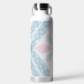 rautenförmiges blaues Muster Trinkflasche (Vorderseite)