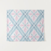 rautenförmiges blaues Muster Wandteppich (Vorderseite (Horizontal))