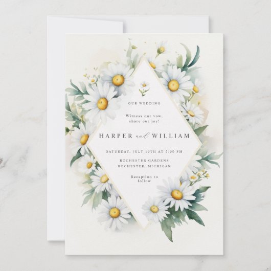 Rautenhochzeit Einladung (Vorderseite)