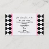 Rauterosa Schoolhouse-Lehrer Visitenkarte (Rückseite)