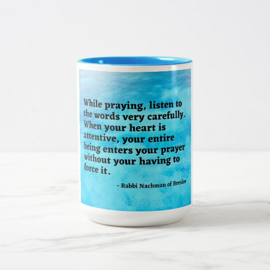 Rav Nachman of Breslov mug Zweifarbige Tasse (Mittel)