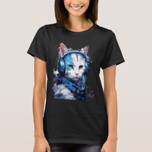 Rave-EDM-Manx-Katzen-Headset T-Shirt