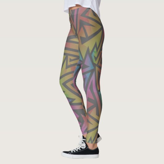 Rave EDM Rainbow Grau Leggings (Links)