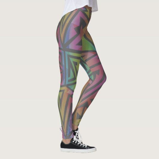 Rave EDM Rainbow Grau Leggings (Rechts)